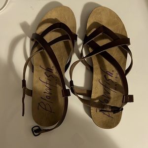 Blowfish Brown strappy sandals in very good condition.